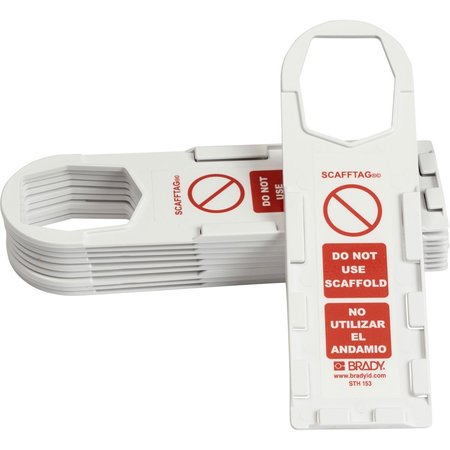 Brady SCAFFTAG Tag Holder, DO NOT USE SCAFFOLD NO UTILIZAR EL ANDAMIO, 10PK SCAF-STH 153